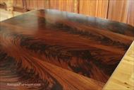 flame mahogany Veneers on a dining table