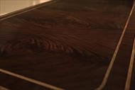 bookmatched flame mahogany in a dark brown finish
