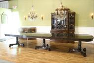 triple pedestal dining table for 18 people