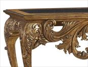 closeup of console table