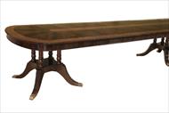 Extra large walnut and mahogany dining room table