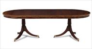 oval mahogany double pedestal dining room table