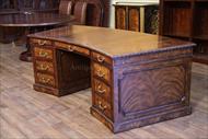 Leather top executive desk with filing drawer. 