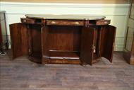 mahogany bow front side cabinet with storage