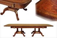 Mahogany and walnut dining room table