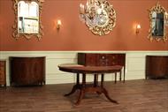 60 84 round mahogany dining table shown with no leaves