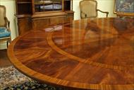 Round to Oval Round Mahogany Dining Table