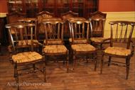 Set of 8 rustic or country kitchen chairs