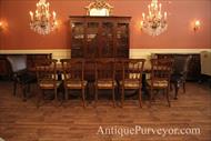 Rustic chairs with formal dining table