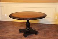 Distressed and antiqued pine and sable round table