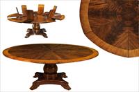 Mahogany jupe table, round expandable pedestal table