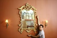 Luxury gold leaf solid mahogany mirror