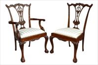 Solid mahogany Chippendale dining chairs