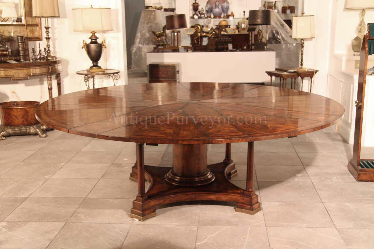 90 Round Mahogany Radial Dining Table with Jupe Patent Action