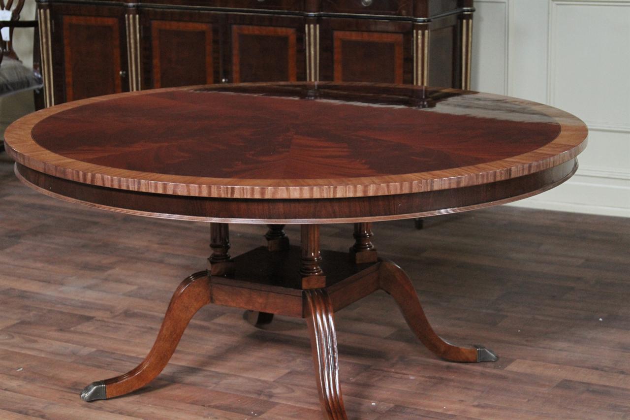 60 Round Flame Mahogany Dining Room Table By Hickory Chair Mount