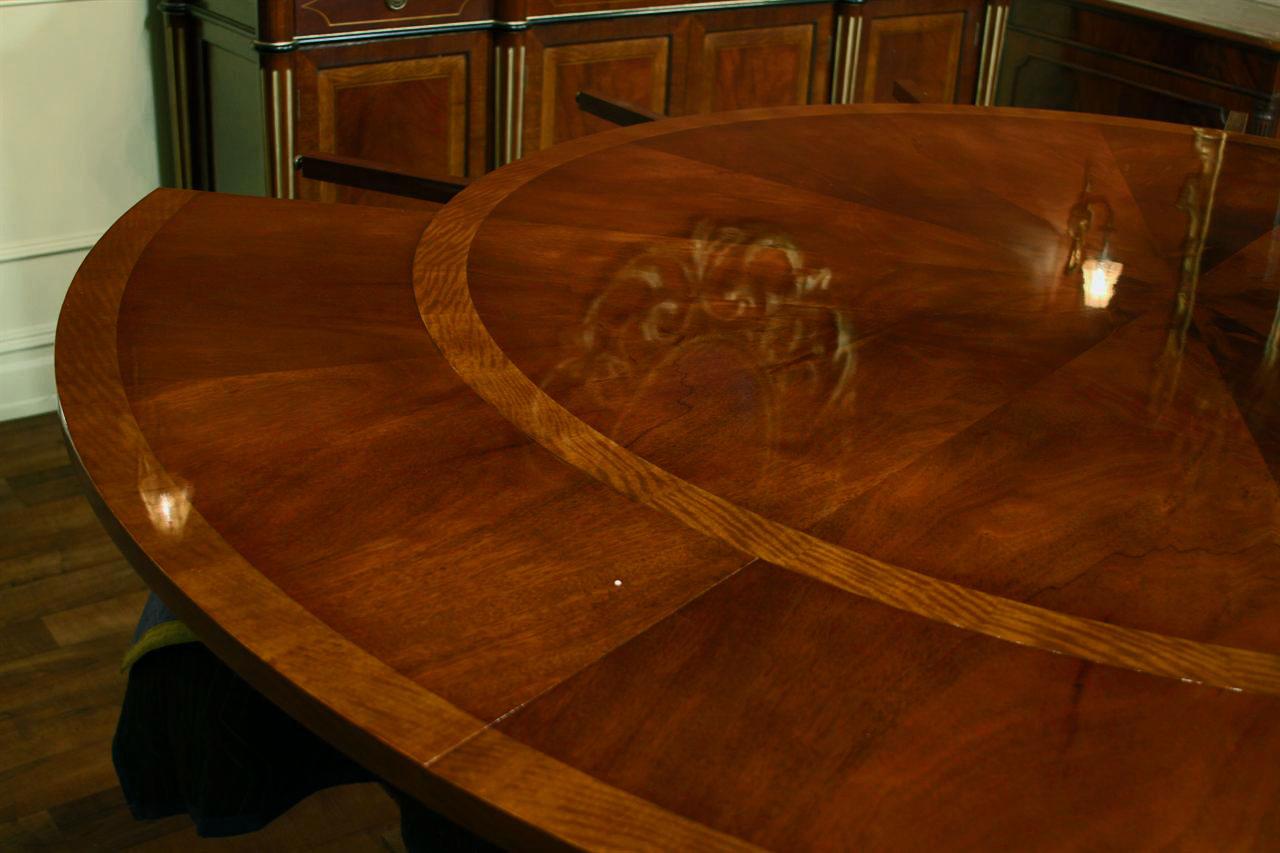 Round Antique Reproduction Expandable Dining Table