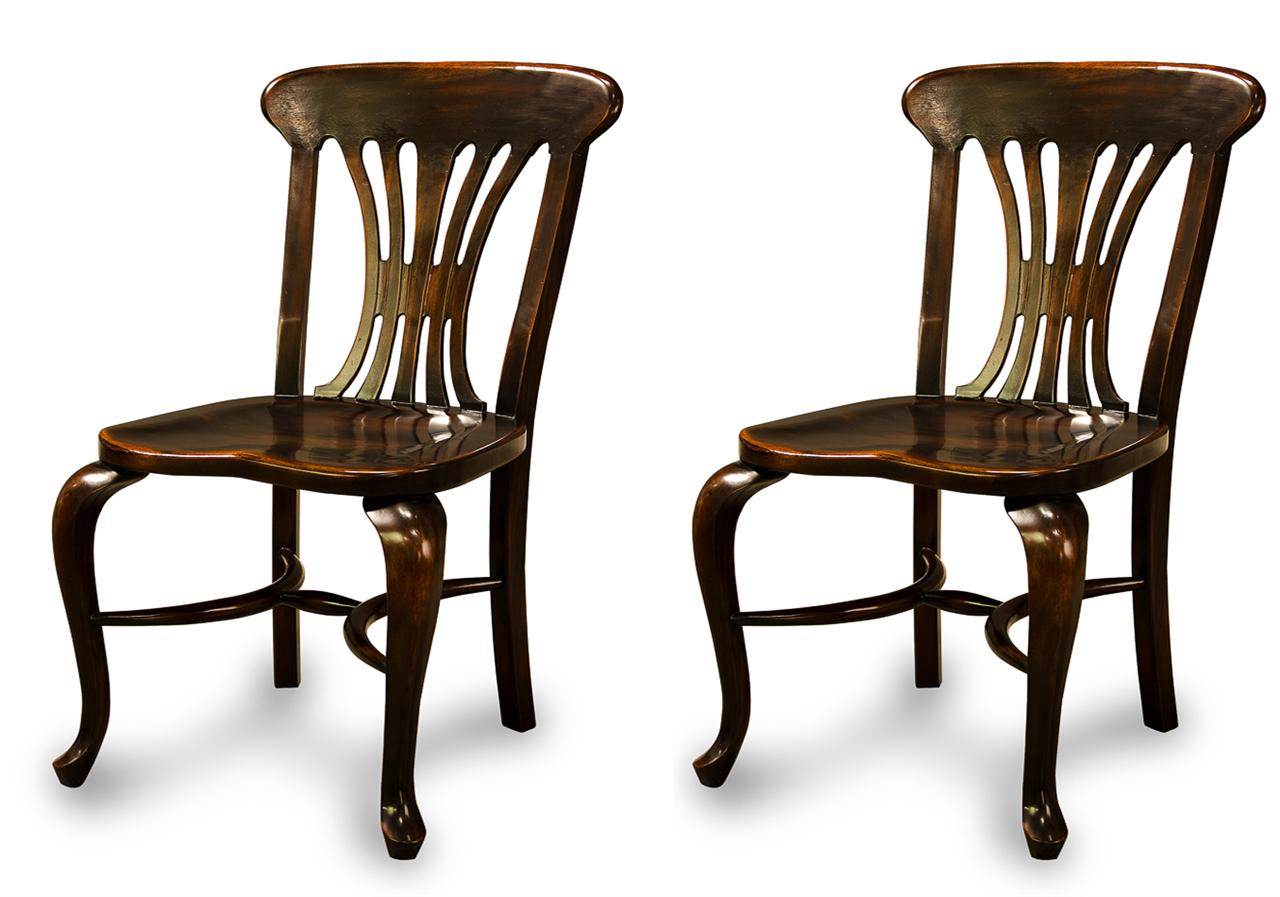 Black country chairs, solid walnut dining chairs