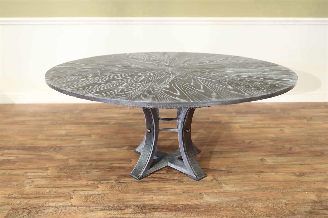 Custom Finished Weathered Grey and Ebony Jupe Table for Sale