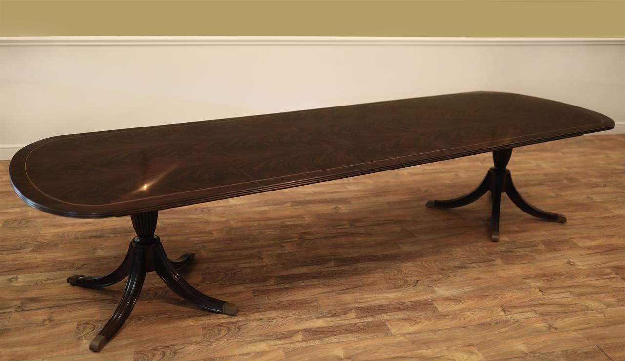 Dark mahogany dining table