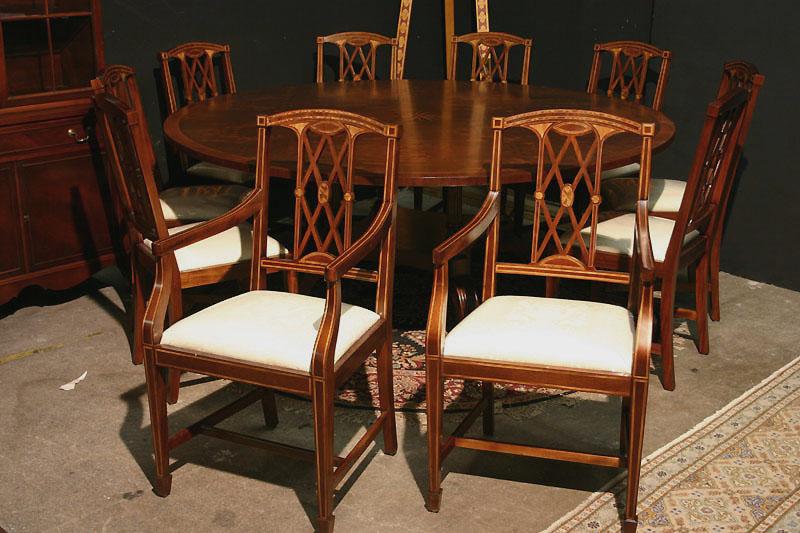 Edwardian Inlaid Solid Mahogany Dining Chairs. Federal/Georgian style