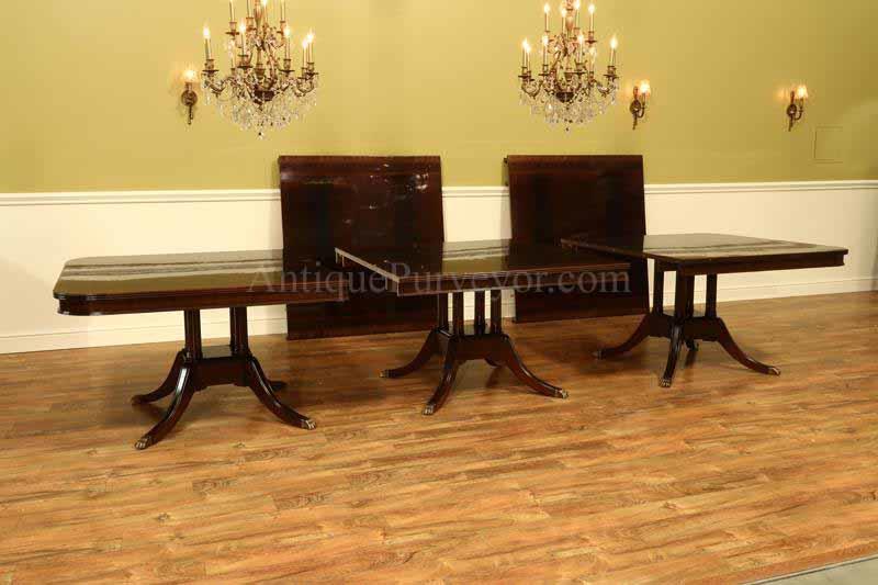 Extra Large Triple Pedestal Extension Table ~ Seats 14 to 24 People!