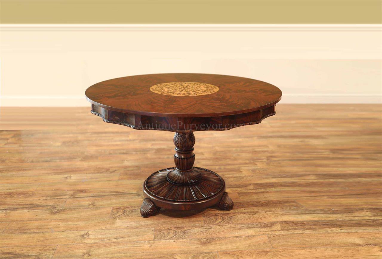 Finley Inlaid Mahogany Center Table or Breakfast Table