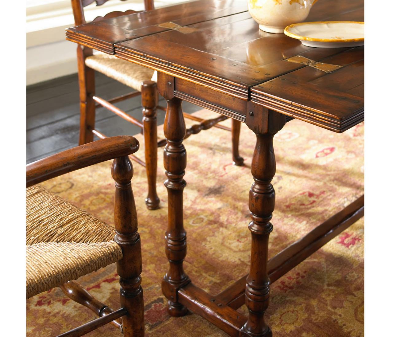 Flip Top Console Table, Solid Walnut Country Hallway Table