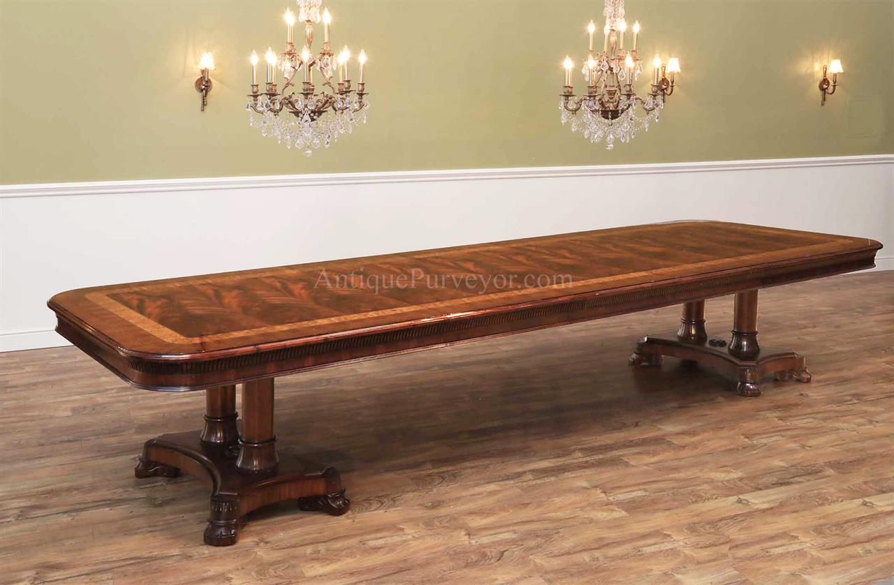 Large Mahogany Dining Room Table, Regency,Transitional  & American