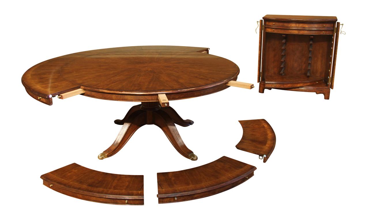 Expandable Round Walnut Dining Table | Formal | Traditional