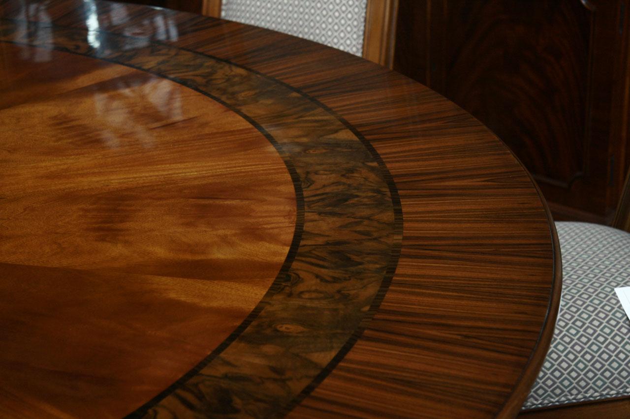 Details about Large round mahogany dining room table  84 Round Table