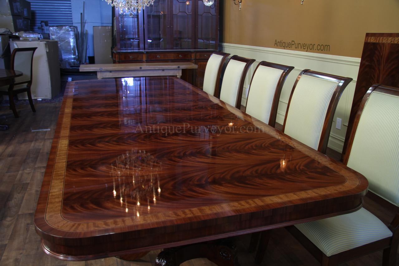 High End Extra Large & Long Mahogany Dining Table Seats 12-16 People