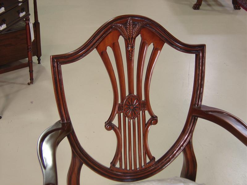 Small Vintage Size Shield back Dining Room Chairs in Solid Mahogany