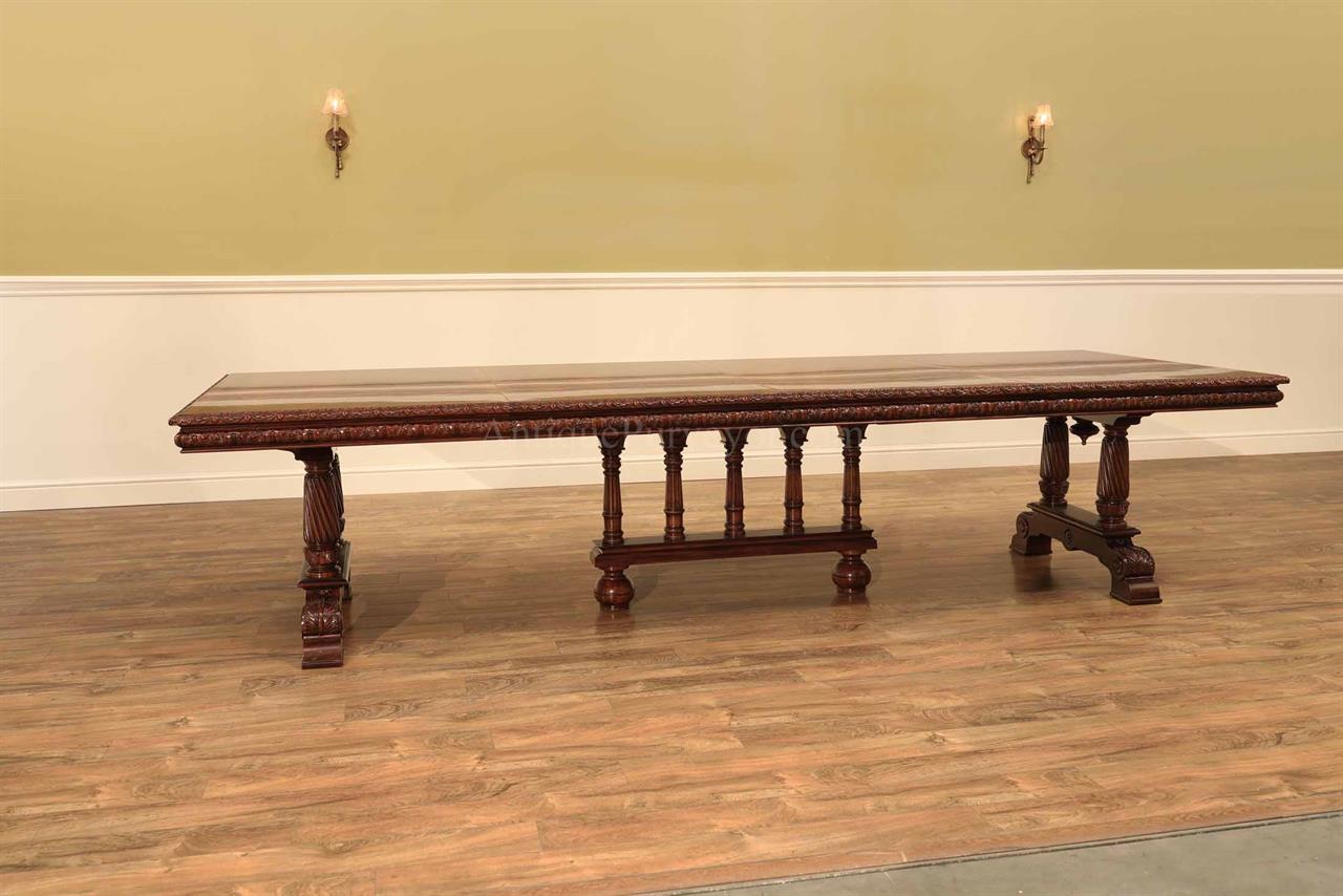 Medieval Revival Dining Table with Extensions