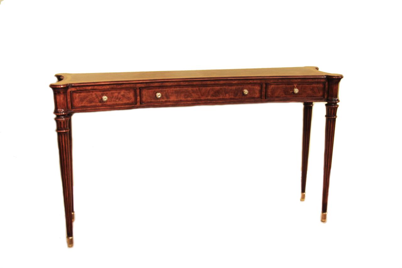 Narrow Walnut Console Table for Dining Room or Foyer