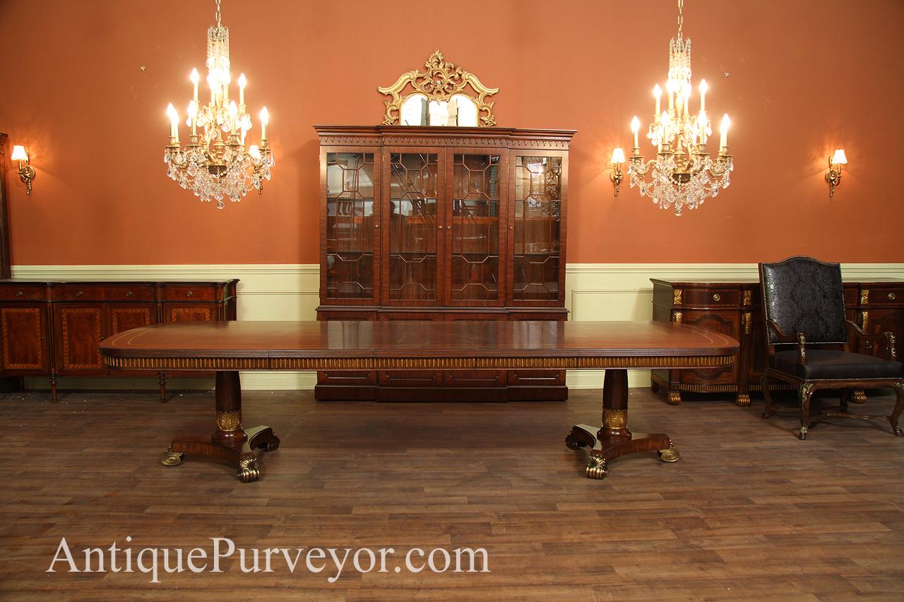 Regency style mahogany dining table seats 12-14 people