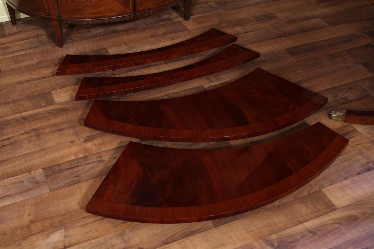 Details about Round to Oval Mahogany Dining Table, High End Designer
