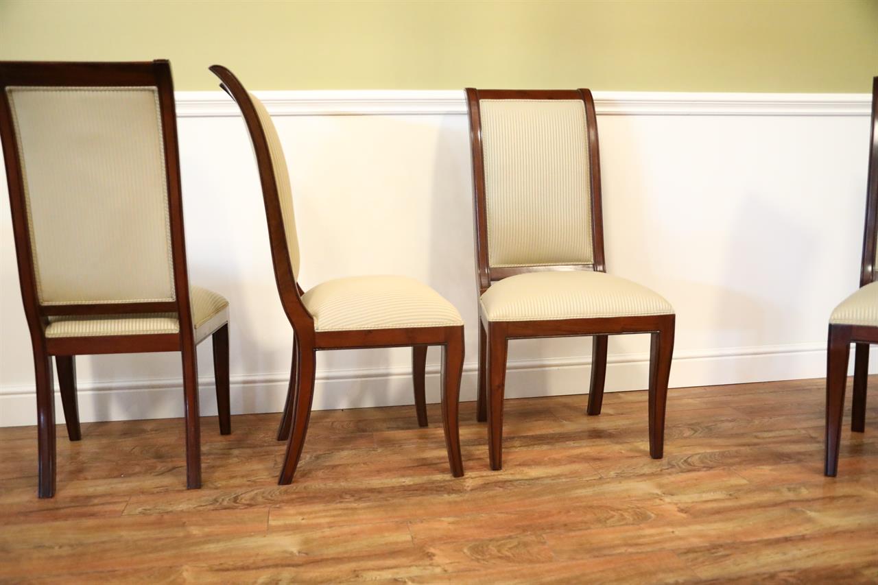 Set of 8 Solid Mahogany Transitional Dining Room Chairs - SALE