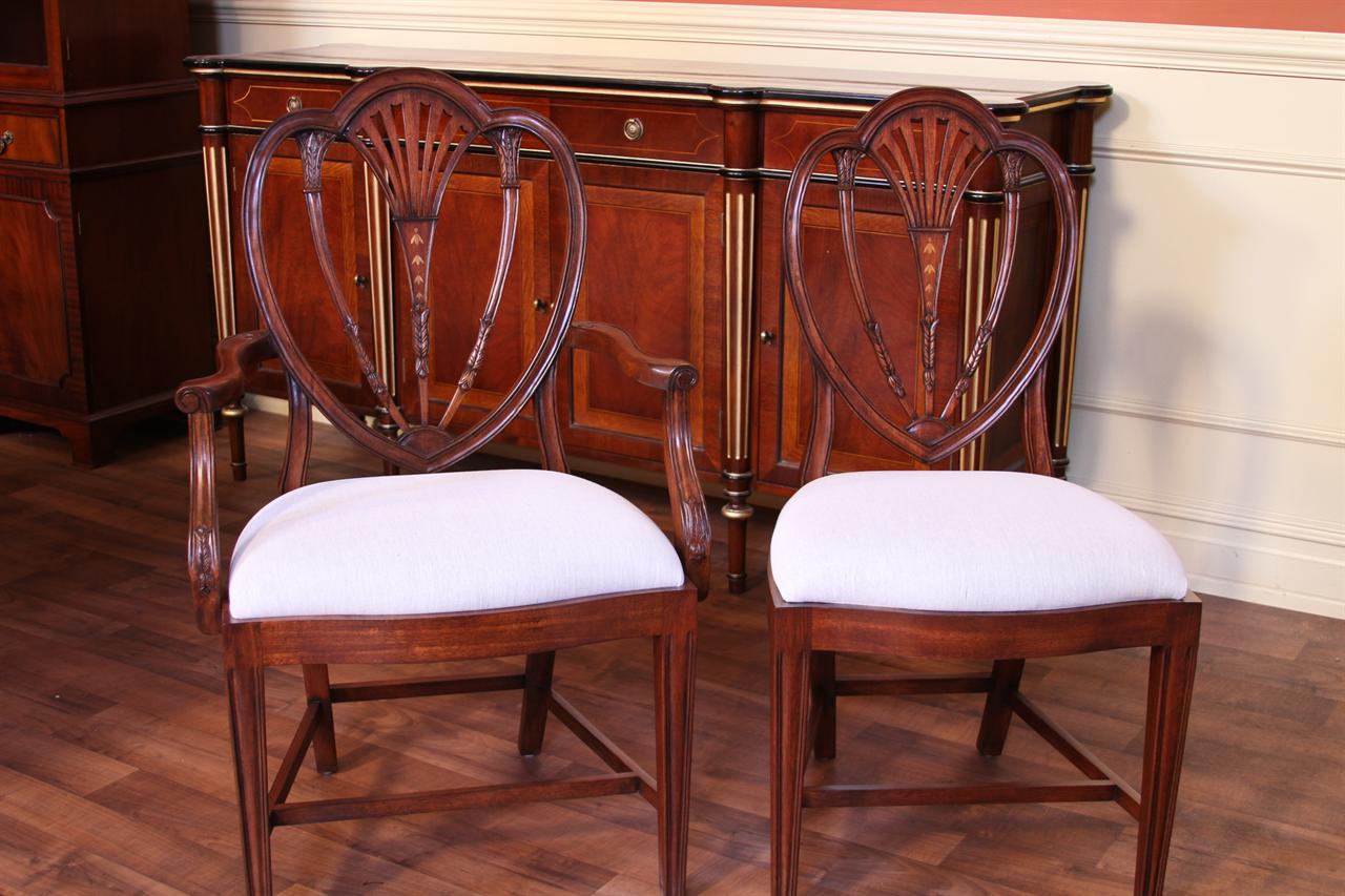 Sheraton style Inlaid Dining chairs for a Formal dining room