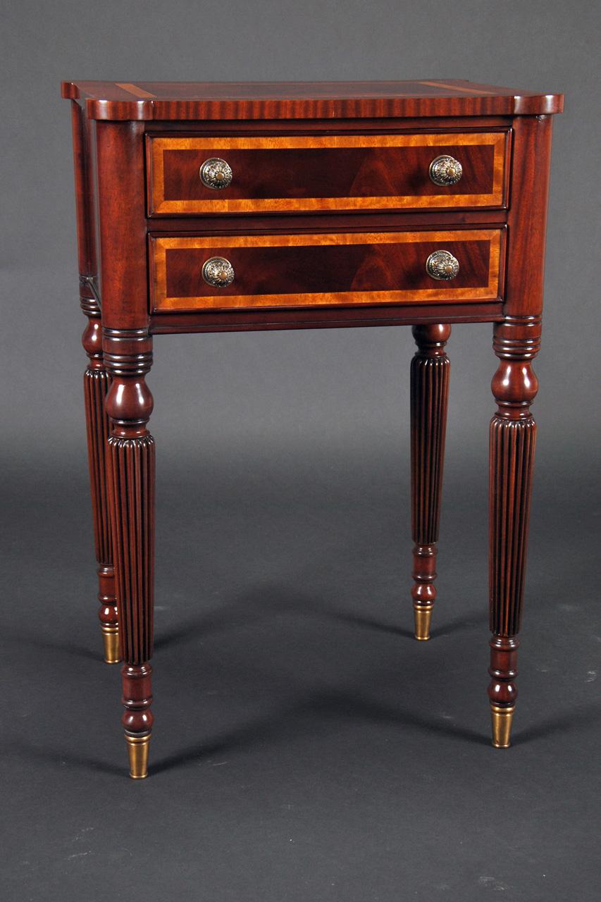 Mahogany Accent Table, Sheraton Style Table, New Antique Reproduction