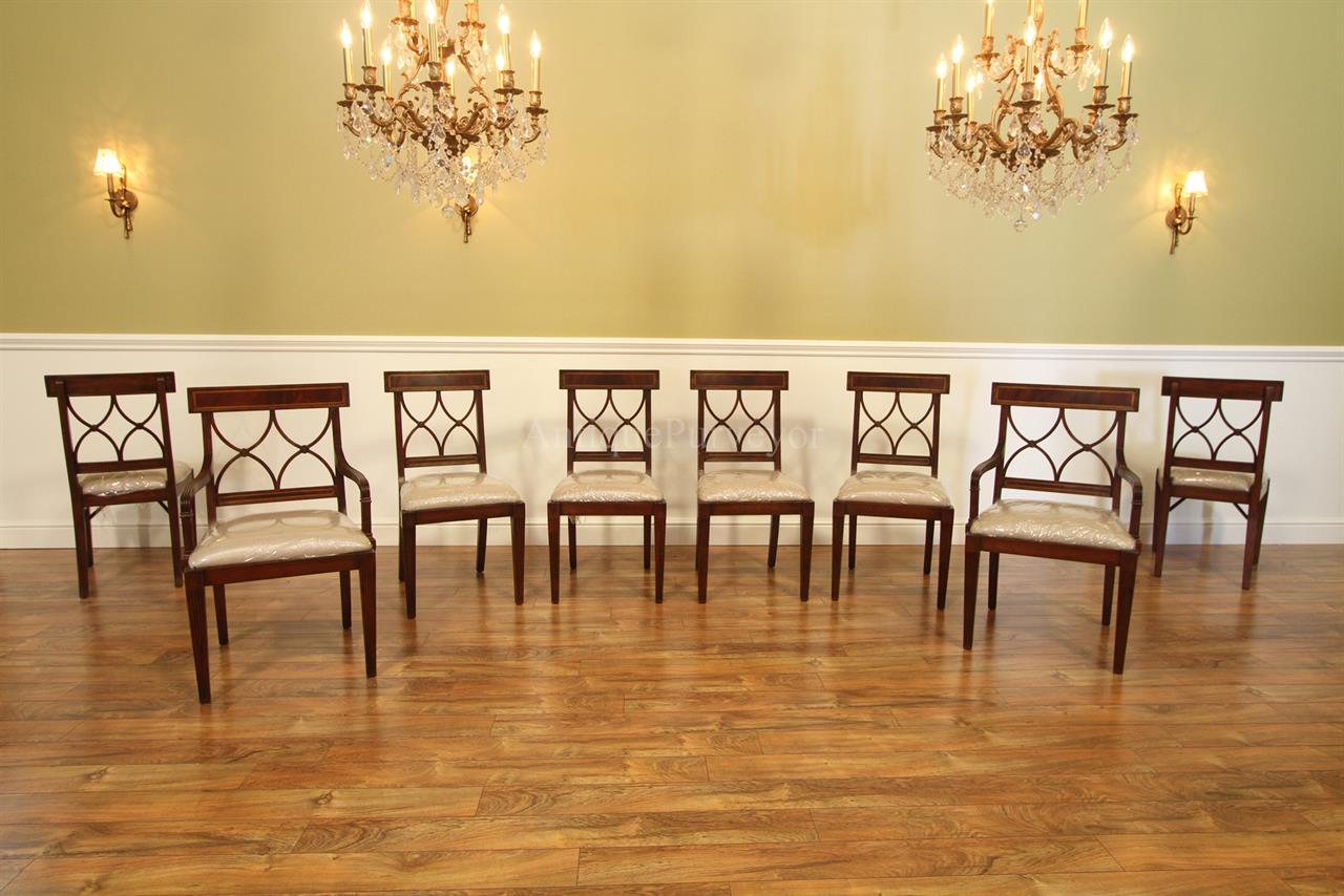 Solid Mahogany High End Cross Back Dining Chairs