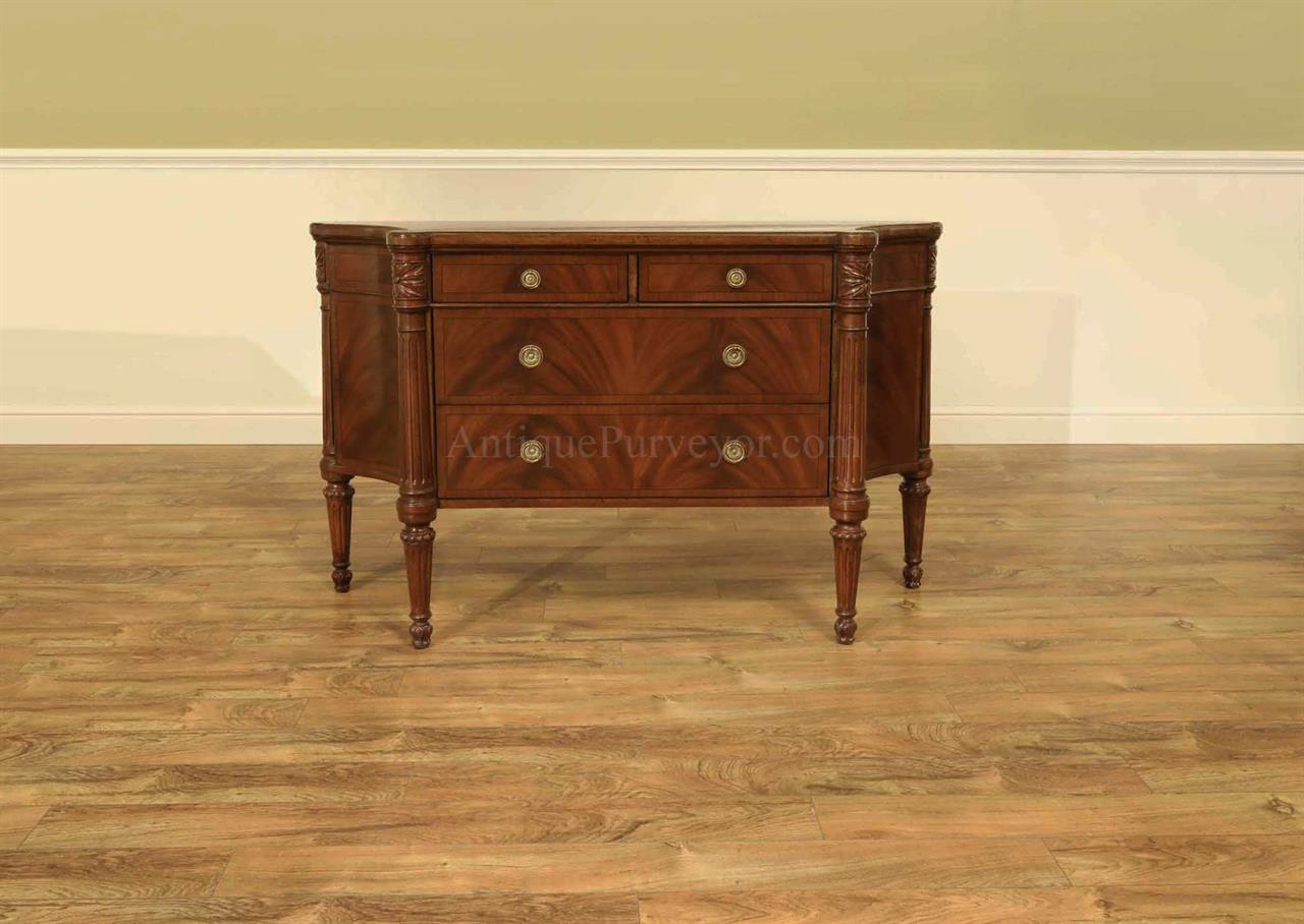Traditional Mahogany Commode or Sideboard with Carved Posts