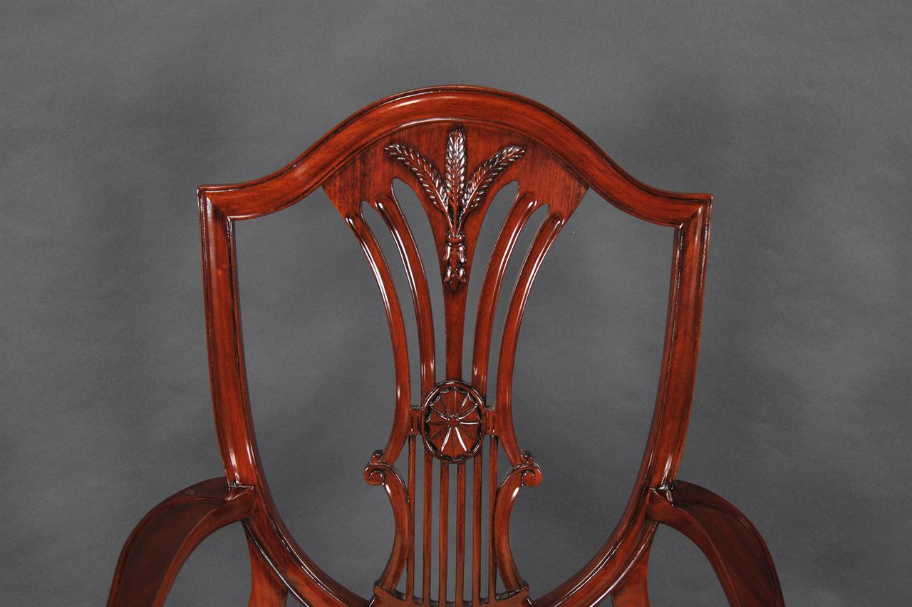 Wheatsheaf Carved Shield Back Arm Chair, Extra Tall