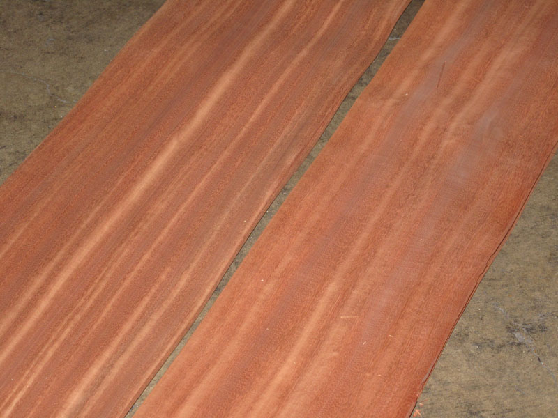 Ribbon mahogany, available in heavily figured or loose