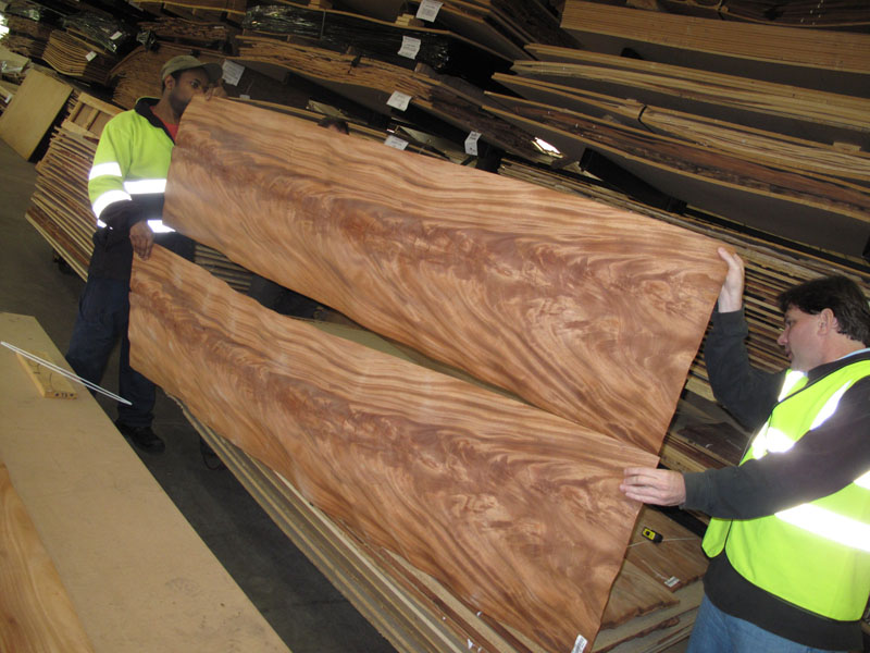 Large flame mahogany panels