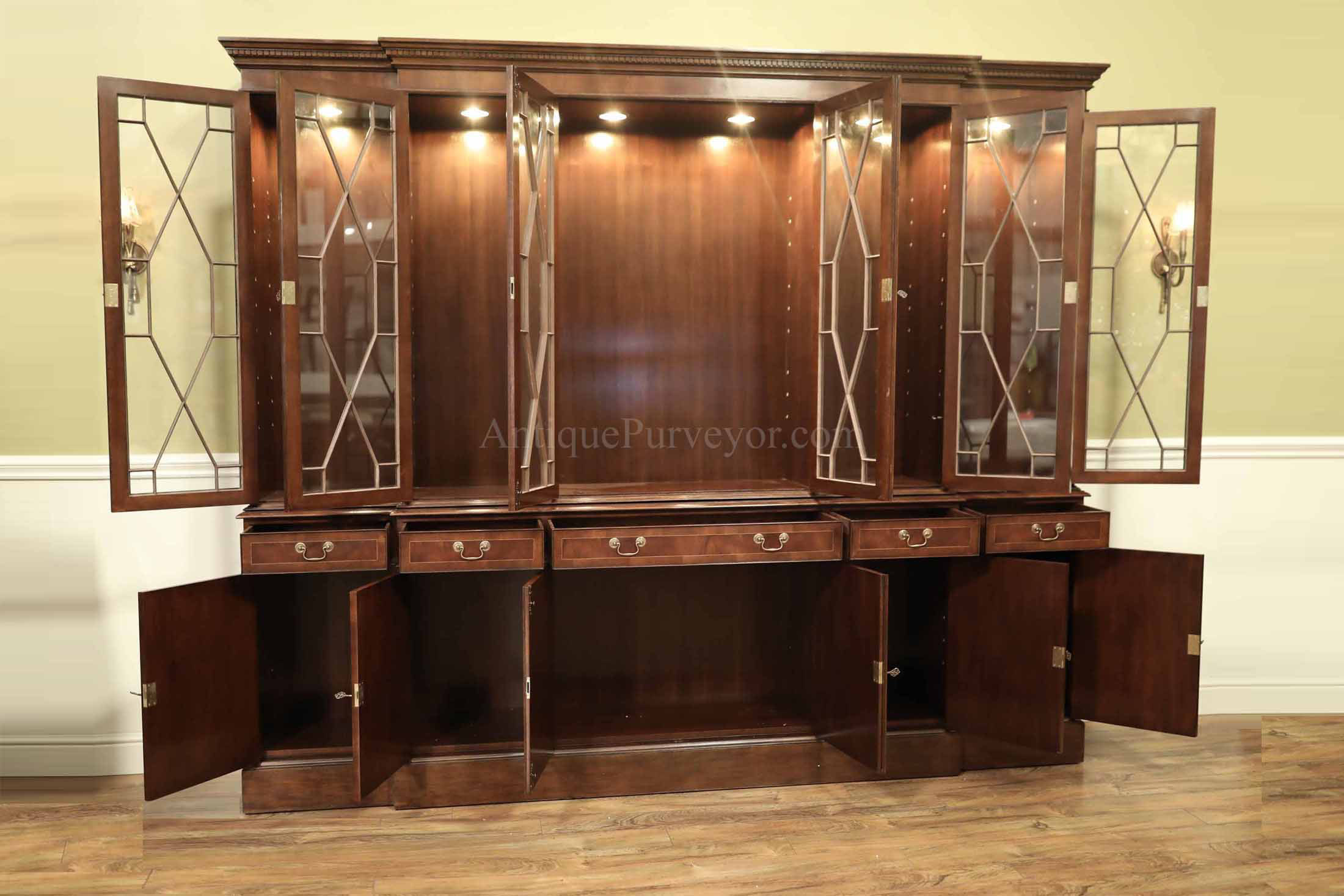Large mahogany china cabinets for sale