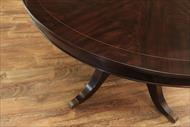 dark wood round dining table