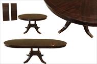 traditional dark wood round dining table