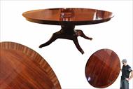 Custom American made 84 in round mahogany pedestal table