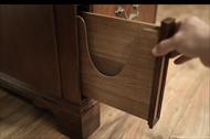 Kneehole desk with secret drawers