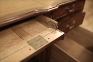 antique reproduction leather top faux partners desk